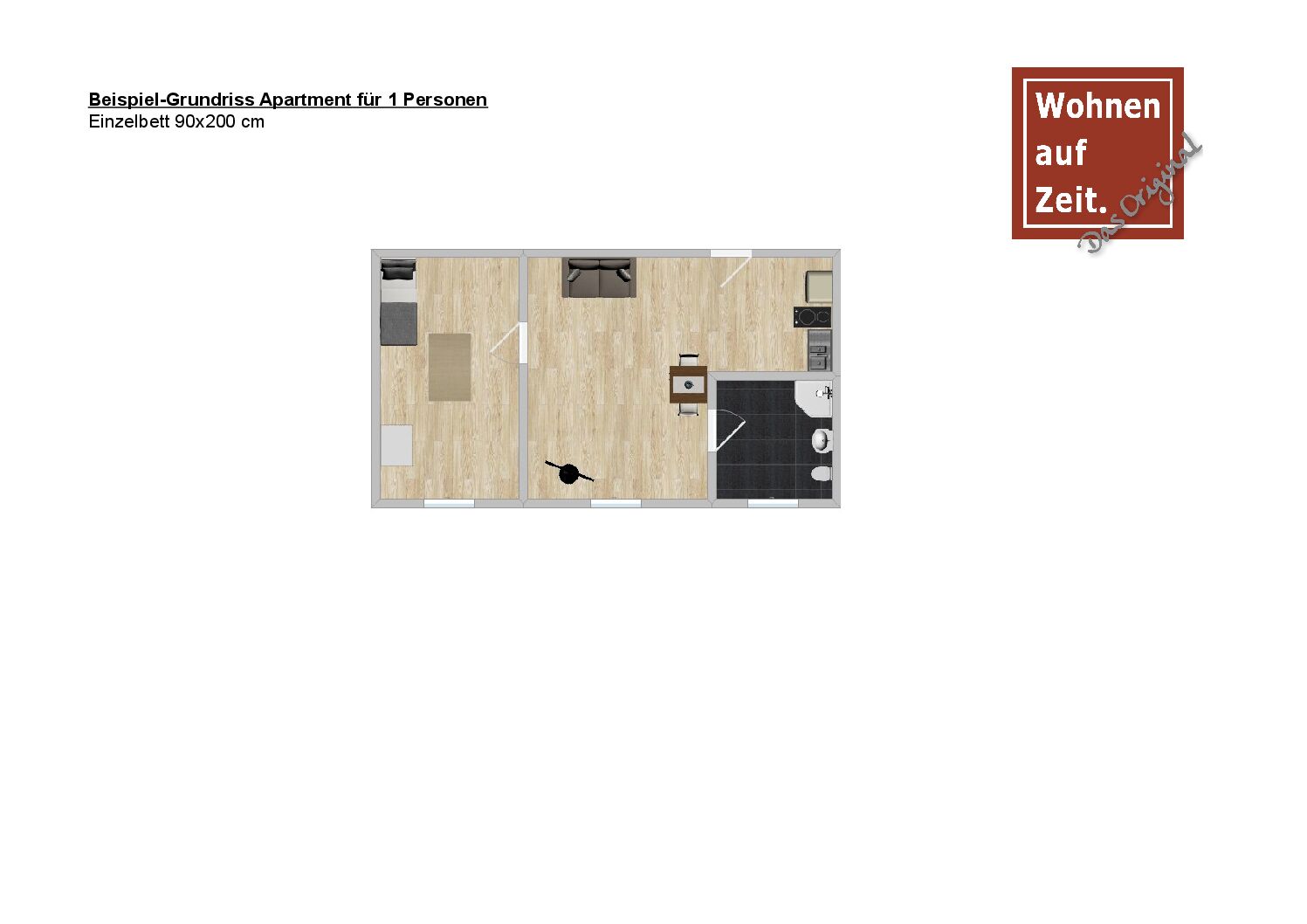 Grundriss 1-Personen-Apartment