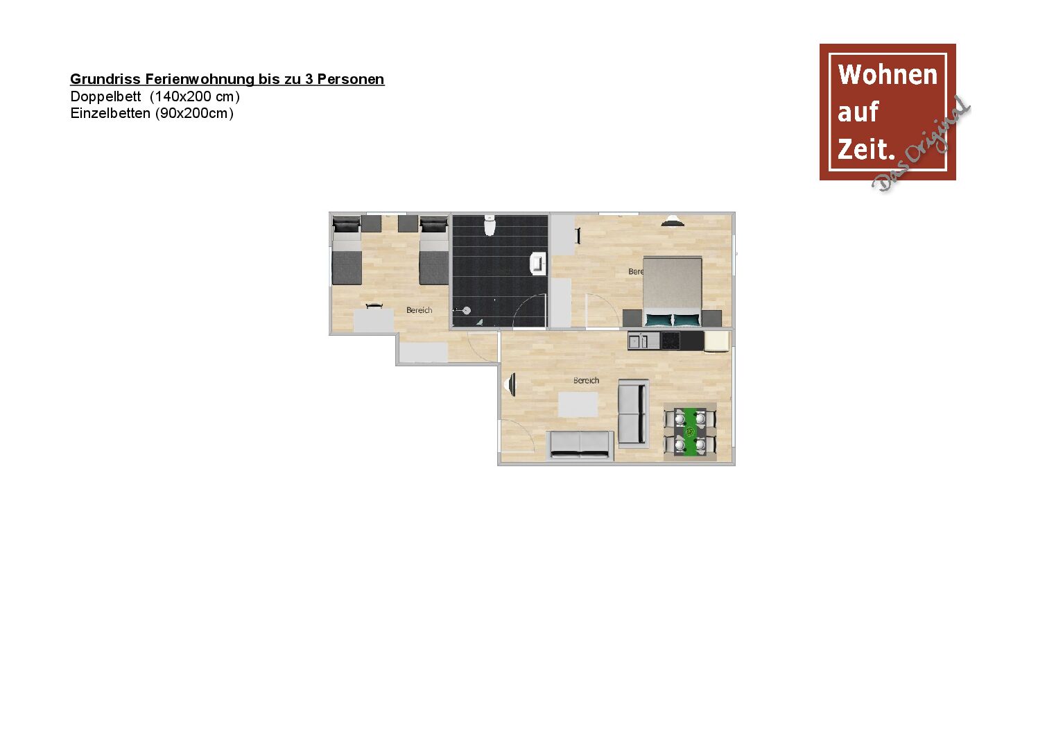 Grundriss bis zu 3 Personen