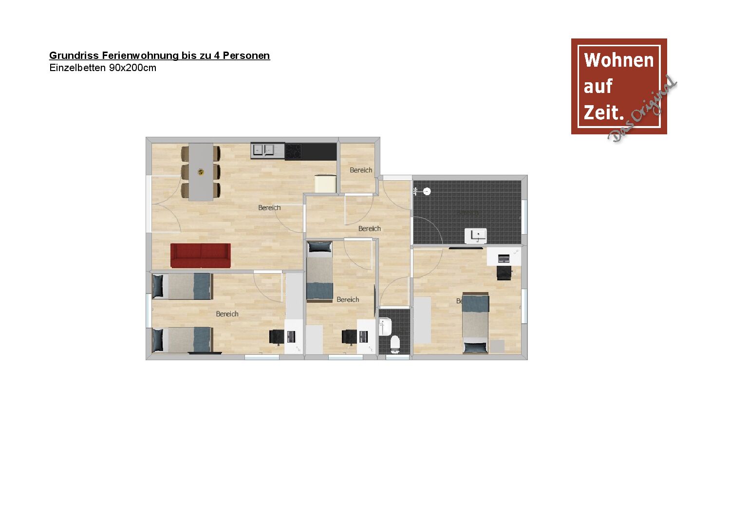 Grundriss bis zu 4 Personen